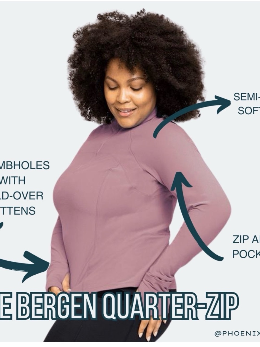 Phoenix Dusty Mauve Half-Zip Pullover